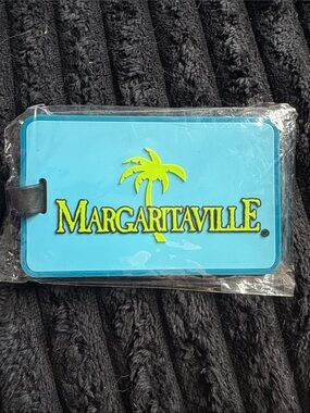 Jimmy Buffet Margaritaville Aqua Luggage Tag with Neon Palm Logo